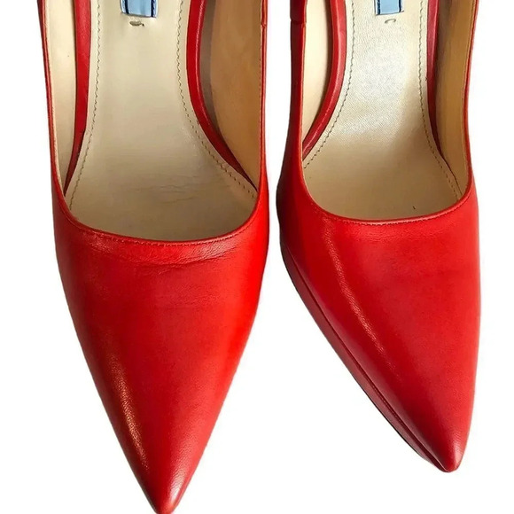 Prada Capretto Platform‎ Pumps Red Size 38.5 - Picture 14 of 15